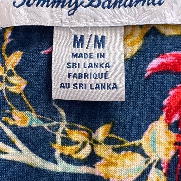 Tommy Bahama Womens Sz M Floral Knit Top Asymmetrical Hem - Picture 5 of 7
